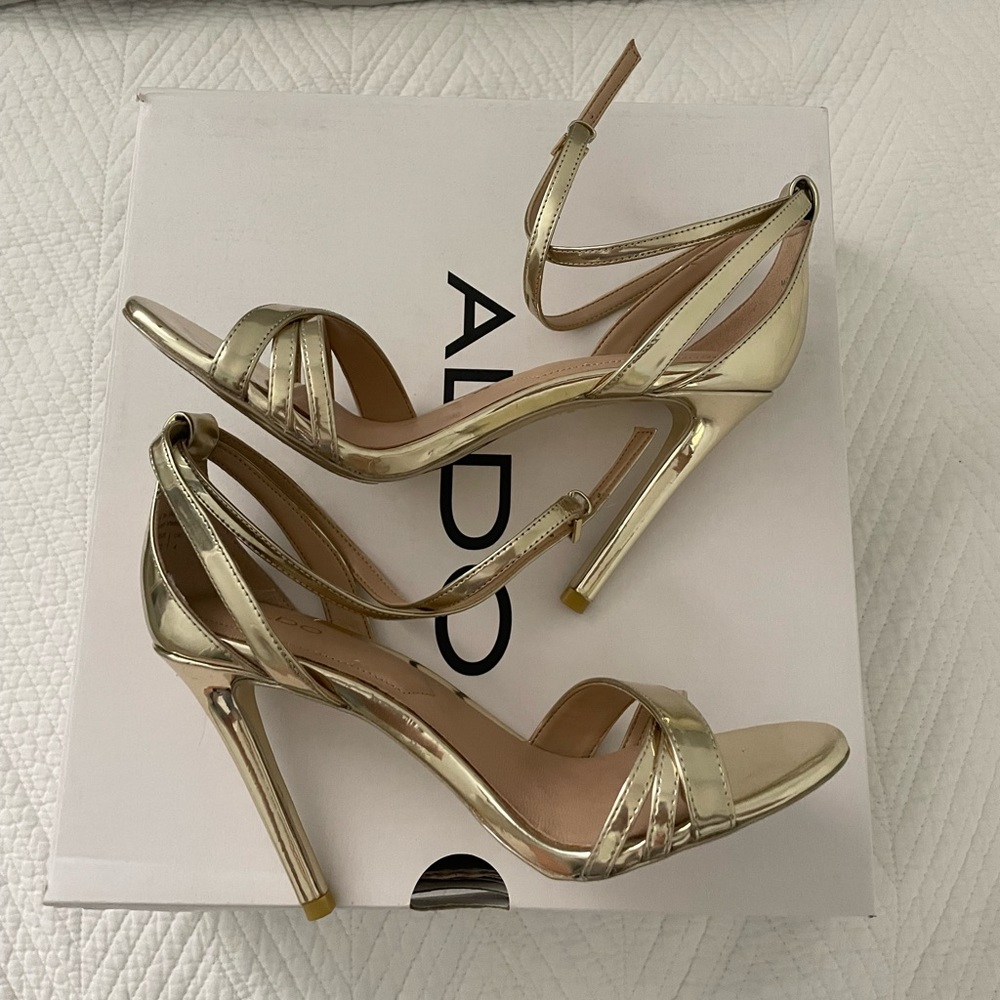 Gold Aldo heels